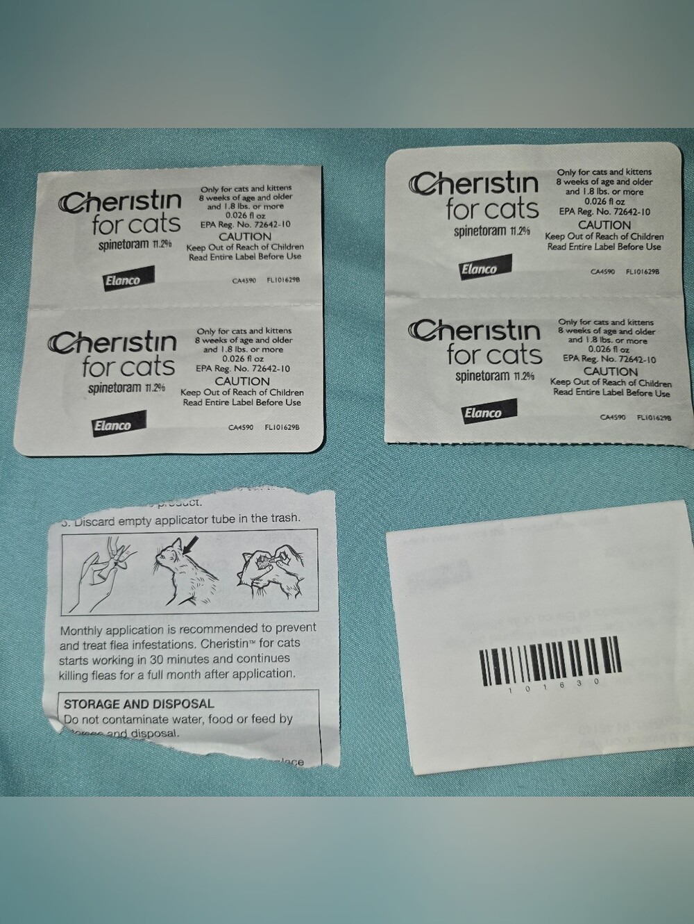 Cherish for Cats Flea Treatment - 4 Pc White Applicator Sachets